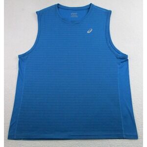 Asics Shirt‎ Mens XL Blue Sleeveless Tank Top Athletic Running Training Workout